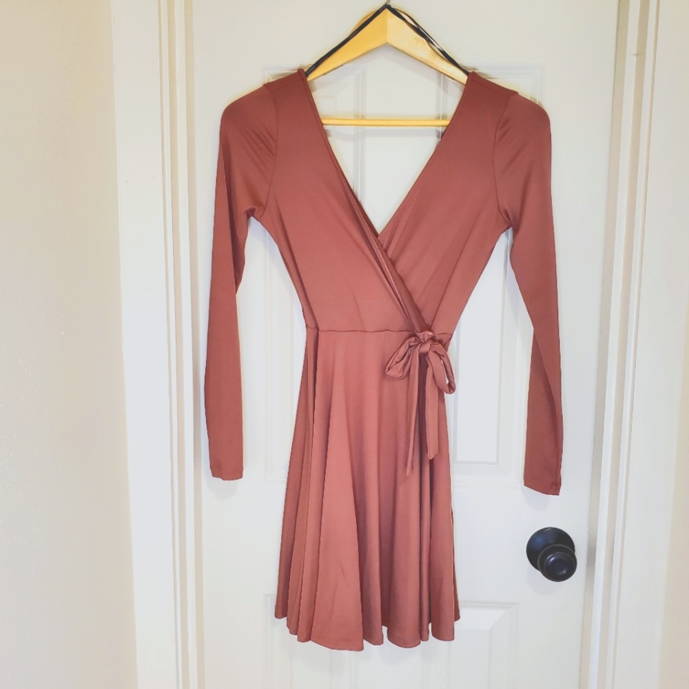 Old Rose Long Sleeve Dress
